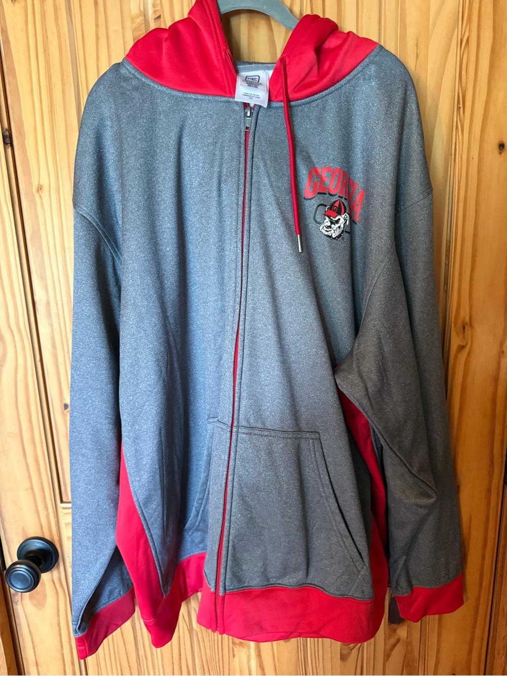 Knights Apparel Grey and Red Full-Zip Hooded Jacket